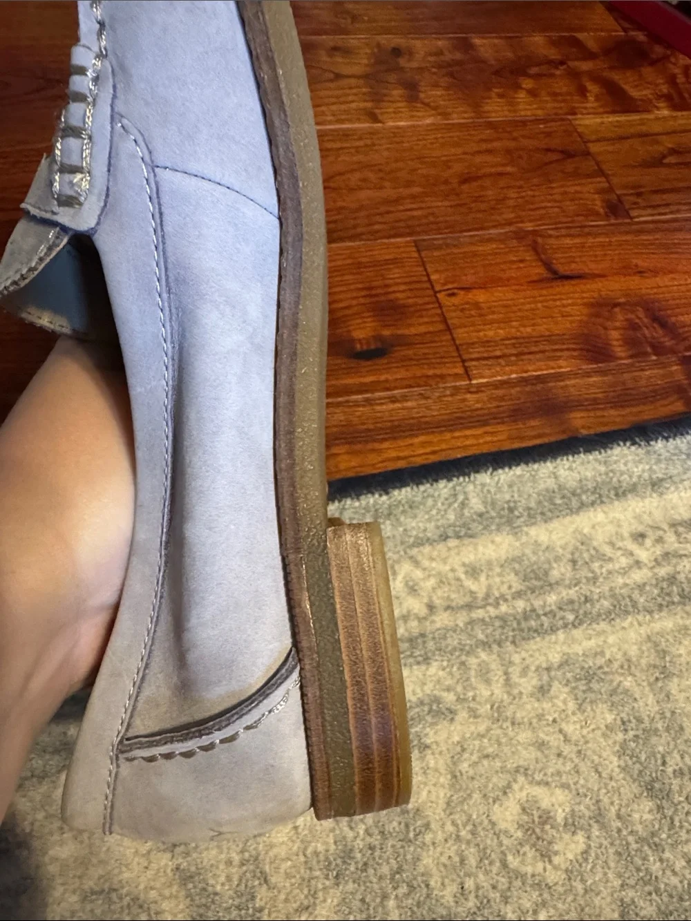 Sperry Women's Seaport Penny Loafer 7.5 Leather Light Purple Preppy Casual
